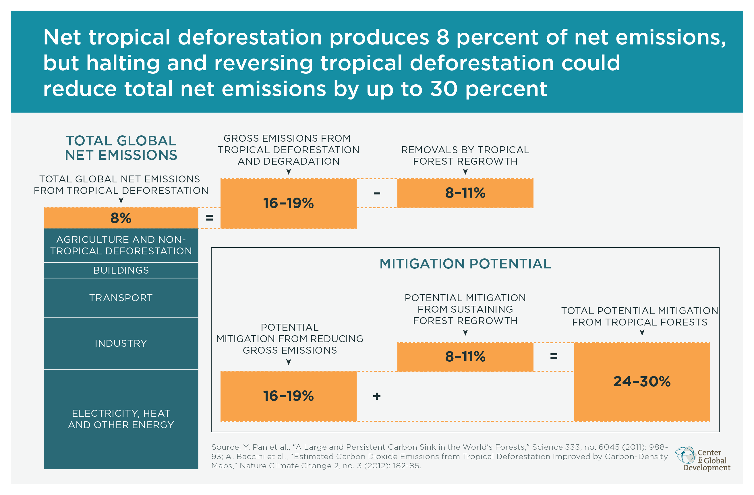 Infographic of carbon emissions reduction due to rainforests