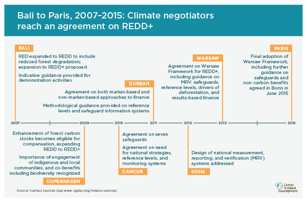 Infographic of the history of REDD+