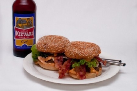 Hamburgers and beer