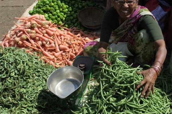 Farmer in India at a market