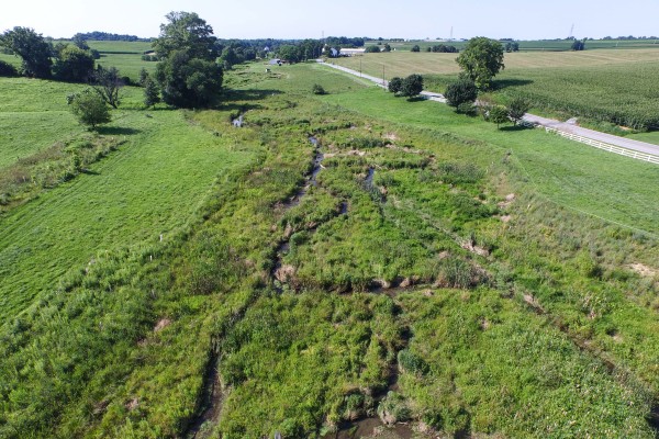 BIg Spring Run development site, with wetlands 